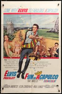 2z681 FUN IN ACAPULCO 1sh '63 Elvis Presley in fabulous Mexico with sexy Ursula Andress!