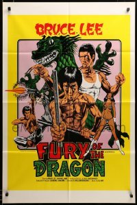 2z671 FURY OF THE DRAGON 1sh '76 great comic book style artwork of Bruce Lee as Kato, sexy girl!