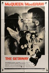 2z715 GETAWAY int'l 1sh '72 Steve McQueen, Ali McGraw, different sexy close up kissing image!