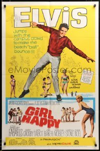 2z683 GIRL HAPPY 1sh '65 great image of Elvis Presley dancing, Shelley Fabares, rock & roll!