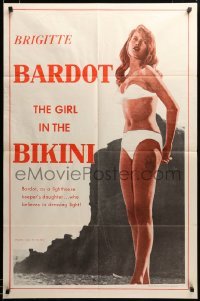 2z242 GIRL IN THE BIKINI 1sh '58 sexy full-length Brigitte Bardot in skimpy swimsuit!