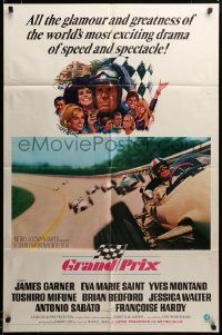 2z876 GRAND PRIX 1sh '67 Formula One race car driver James Garner, artwork by Howard Terpning!
