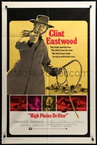 2z797 HIGH PLAINS DRIFTER int'l 1sh '73 classic art of Clint Eastwood holding gun & whip!