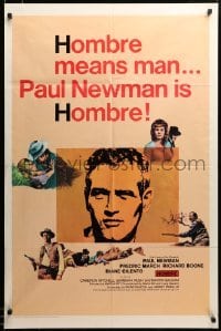 2z758 HOMBRE 1sh '66 Paul Newman, Fredric March, directed by Martin Ritt, it means man!