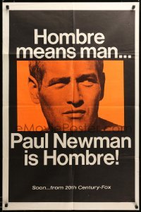 2z760 HOMBRE teaser 1sh '66 Paul Newman, Martin Ritt, Fredric March, it means man, new art design!