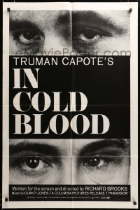 2z404 IN COLD BLOOD 1sh '68 Richard Brooks directed, Robert Blake, Scott Wilson, Truman Capote!