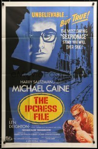 2z575 IPCRESS FILE stamped ENG 1sh '65 Michael Caine in the most daring sexpionage story you'll see!