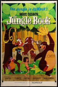 2z907 JUNGLE BOOK 1sh '67 Disney classic, great cartoon image of Mowgli & his friends!