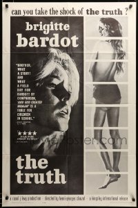 2z245 LA VERITE 1sh '61 super sexy Brigitte Bardot, Henri-Georges Clouzot, The Truth!