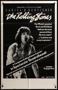 2z971 LADIES & GENTLEMEN THE ROLLING STONES 25x38 1sh '73 c/u of rock & roll singer Mick Jagger!