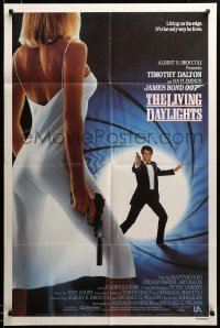 2z654 LIVING DAYLIGHTS int'l 1sh '87 Tim Dalton as James Bond & sexy Maryam d'Abo w/gun!