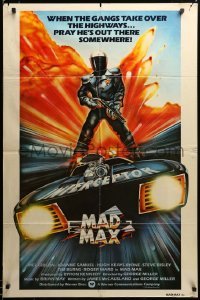2z153 MAD MAX int'l 1sh '80 George Miller post-apocalyptic classic, Mel Gibson art by Garland!