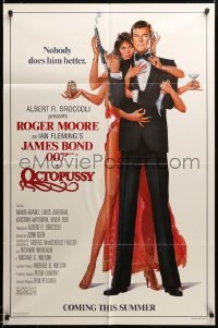 2z642 OCTOPUSSY style B advance 1sh '83 Maud Adams & Roger Moore as James Bond by Goozee!