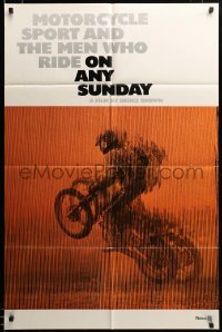 2z729 ON ANY SUNDAY orange style 1sh '71 Bruce Brown classic, Steve McQueen, motorcycle racing!