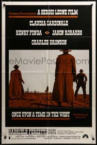2z418 ONCE UPON A TIME IN THE WEST 1sh R84 Sergio Leone, Fonda, Bronson, Robards, gunfight!
