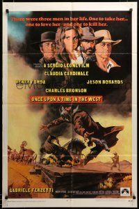 2z417 ONCE UPON A TIME IN THE WEST 1sh '69 Sergio Leone, Cardinale, Fonda, Bronson, Robards!