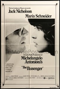 2z840 PASSENGER 1sh '75 Michelangelo Antonioni, c/u of Jack Nicholson & Maria Schneider!