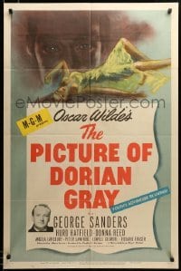 2z363 PICTURE OF DORIAN GRAY 1sh '45 George Sanders, Hurd Hatfield, Donna Reed!
