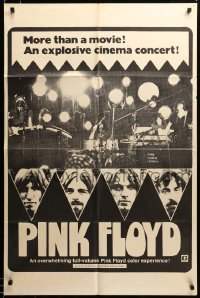 2z974 PINK FLOYD white style 1sh '72 an explosive rock & roll cinema concert in Pompeii!