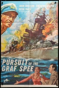 2z542 PURSUIT OF THE GRAF SPEE 1sh '57 Powell & Pressburger, great art of exploding ship!