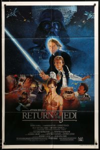 2z498 RETURN OF THE JEDI style B studio style 1sh '83 George Lucas, art by Kazuhiko Sano!