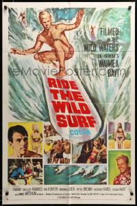 2z887 RIDE THE WILD SURF 1sh '64 Fabian, ultimate poster for surfers to display on their wall!