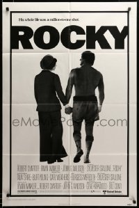 2z888 ROCKY 1sh '76 boxer Sylvester Stallone, John G. Avildsen boxing classic!