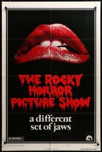 2z176 ROCKY HORROR PICTURE SHOW style A 1sh '75 c/u lips image, a different set of jaws!