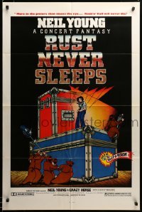 2z981 RUST NEVER SLEEPS 1sh '79 Neil Young, rock and roll art by Weisman & Evans, Rust-O-Vision!