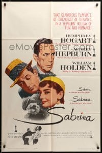 2z235 SABRINA 1sh R62 Audrey Hepburn, Humphrey Bogart, William Holden, Billy Wilder