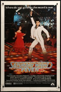 2z983 SATURDAY NIGHT FEVER 1sh '77 best image of disco John Travolta & Karen Lynn Gorney!