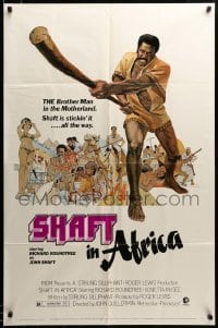 2z336 SHAFT IN AFRICA 1sh '73 art of Richard Roundtree stickin' it all the way in the Motherland!