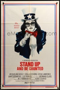 2z848 STAND UP & BE COUNTED style B 1sh '72 women's lib comedy, artwork of female Uncle Sam!