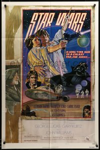 2z482 STAR WARS NSS style D 1sh 1978 George Lucas sci-fi epic, art by Drew Struzan & Charles White!