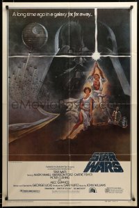 2z480 STAR WARS style A second printing 1sh '77 George Lucas classic sci-fi epic, Tom Jung art!