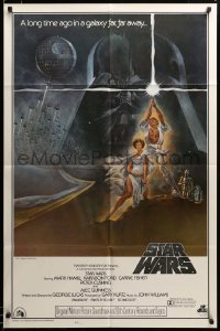 2z481 STAR WARS style A soundtrack 1sh '77 George Lucas classic epic, art by Tom Jung, soundtrack!