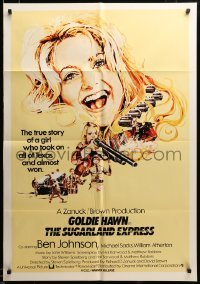 2z471 SUGARLAND EXPRESS int'l 1sh '74 Steven Spielberg, Goldie Hawn, different art by SB!