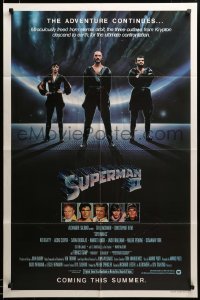 2z184 SUPERMAN II teaser 1sh '81 Christopher Reeve, Terence Stamp, great image of villains!