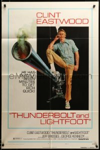 2z815 THUNDERBOLT & LIGHTFOOT style C 1sh '74 art of Clint Eastwood with HUGE gun by McGinnis!