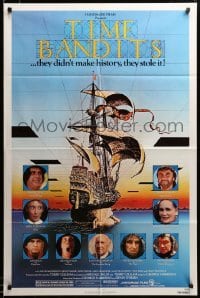 2z565 TIME BANDITS 1sh '81 John Cleese, Sean Connery, art by director Terry Gilliam!