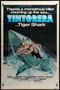 2z863 TINTORERA 1sh '77 best monstrous killer tiger shark horror artwork!