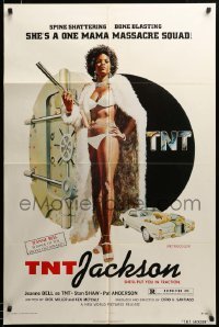 2z341 TNT JACKSON 1sh '74 John Solie art of Jeanne Bell, sexy black hit woman!