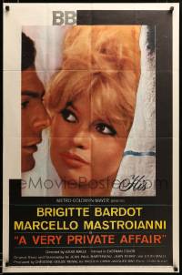 2z254 VERY PRIVATE AFFAIR 1sh '62 Louis Malle's Vie Privee, c/u of sexiest Brigitte Bardot!