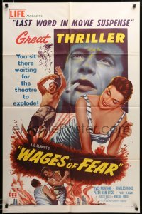 2z386 WAGES OF FEAR 1sh '55 Yves Montand, Henri-Georges Clouzot's suspense classic!