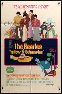 2z993 YELLOW SUBMARINE 1sh 1968 psychedelic art, John, Paul, Ringo & George, 11 song style