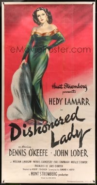 3a028 DISHONORED LADY linen 3sh '47 full-length art of sexy Hedy Lamarr, who could not help loving!