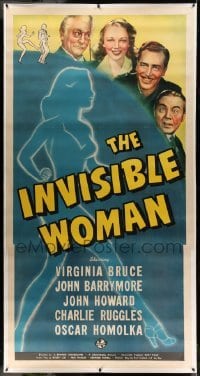 3a030 INVISIBLE WOMAN linen 3sh '40 John Barrymore, great sexy silhouette special effects image!