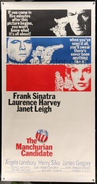 3a036 MANCHURIAN CANDIDATE linen 3sh '62 Frank Sinatra, Laurence Harvey, Janet Leigh, Frankenheimer
