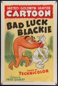 3a196 BAD LUCK BLACKIE linen 1sh '49 Tex Avery, bulldog paints black cat white to end bad luck!