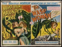 3a123 WASP WOMAN/BEAST FROM HAUNTED CAVE linen British quad '59 Roger Corman, great monster art!